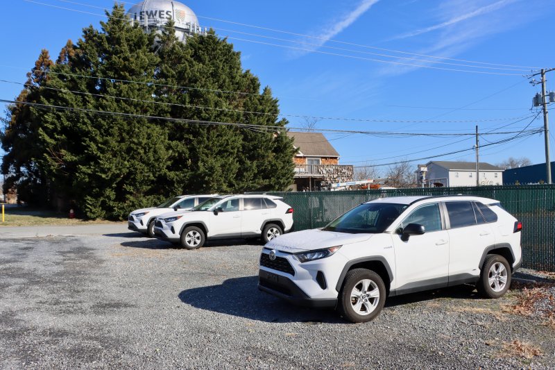 Three of the city’s Toyota RAV-4s parked at the Schley Avenue lot. The city will now buy, instead of lease its fleet.